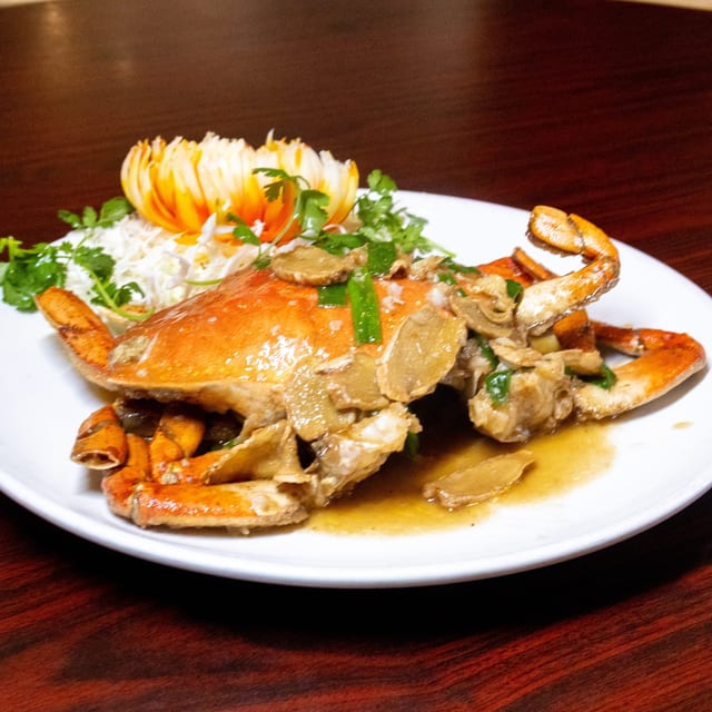Dungeness Crab with Ginger and Scallion.