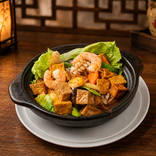 Seafood with Tofu Hot Pot.