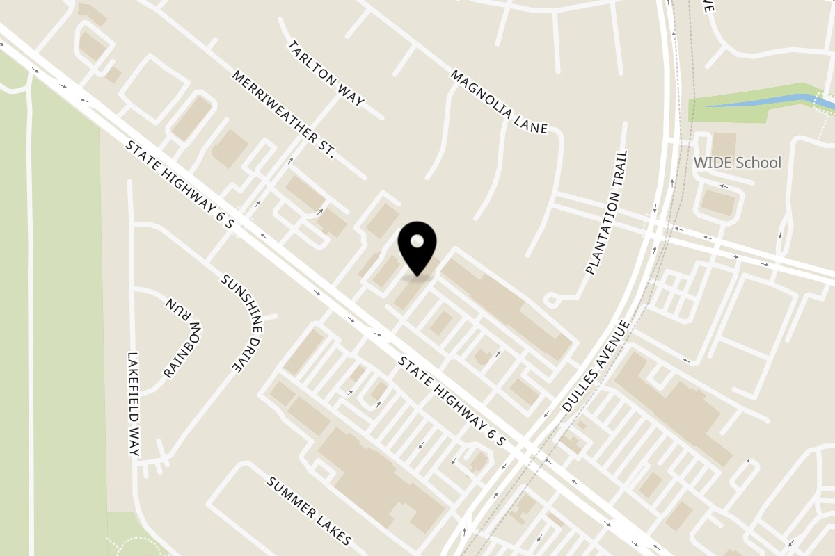 Map showing the location of Jade Garden Chinese Cuisine on 4555 Hwy 6 C in Sugar Land